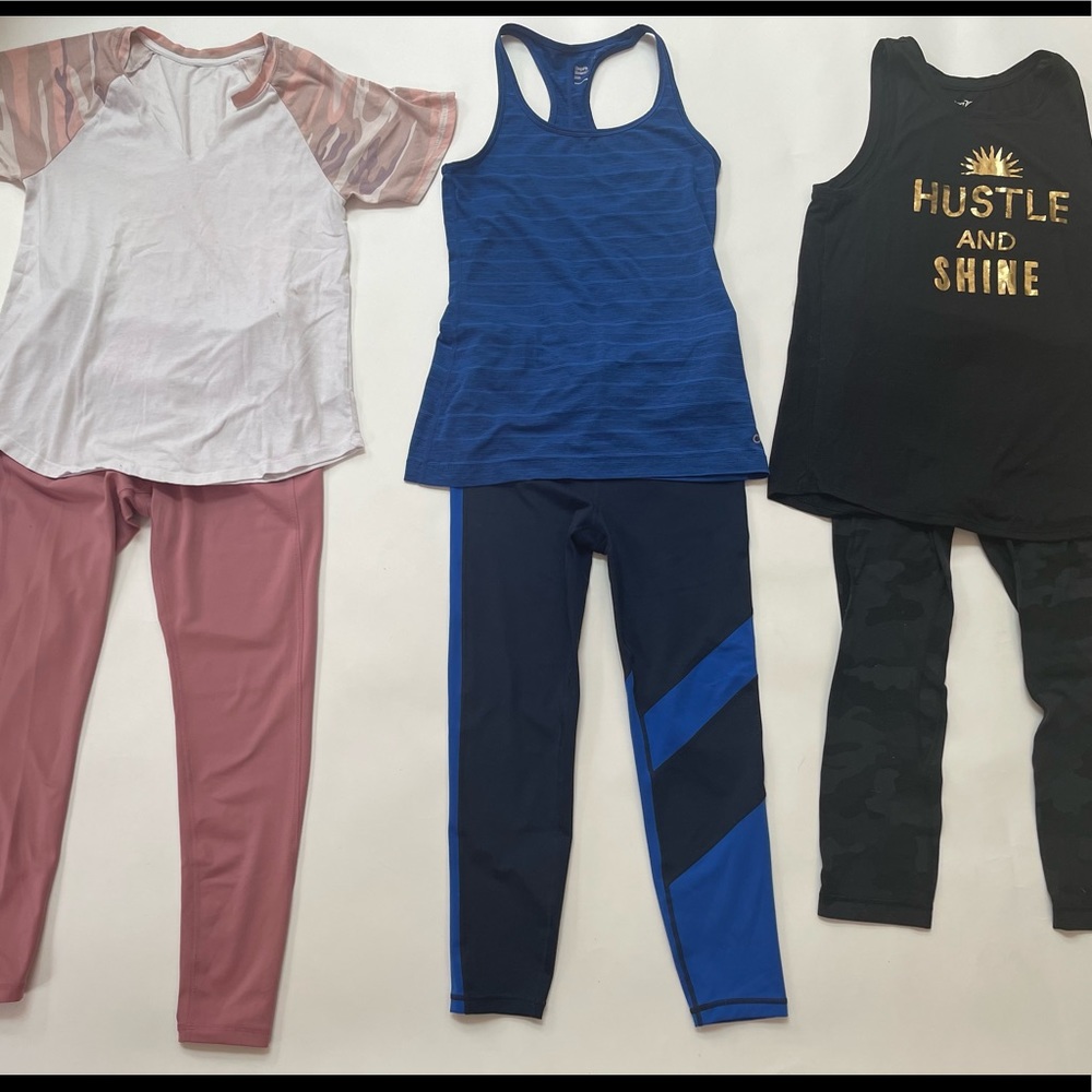 BUNDLE - 3 workout outfits, Lululemon, Gapfit  & Soybu leggings and 3 tops